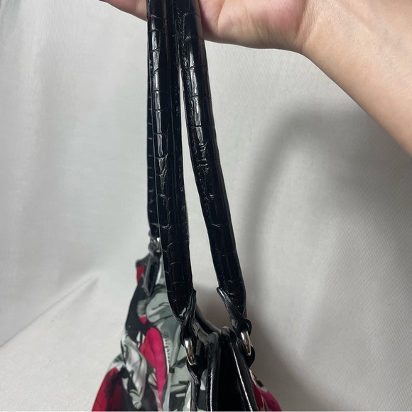 Rare BRIGHTON Floral Madison Rose Nylon Slouch Hobo Shoulder Bag - Picture 12 of 16